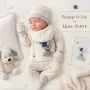 Бебешки комплект за новородено 5 части с мече , снимка 1