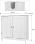 Долен шкаф за мивка (60 x 60 x 30 см, метални дръжки, дърво, бяло) ., снимка 3