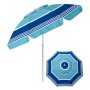 Плажен чадър Ветроустойчив, Синьо райе UV ~30 - 2м, снимка 1 - Други - 41360324