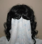 Перука от изкуствена коса 60 см черна на букли, отлична, снимка 2