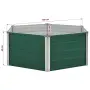 vidaXL Повдигната леха, 129x129x45 см, поцинкована стомана, зелена, снимка 5