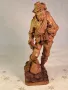 дървена статуетка златотърсач авторска дърворезба 24/5, снимка 1