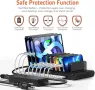 Alxum USB зарядна станция, 120 W 10 портова станция за бързо зареждане, снимка 3