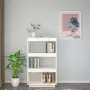 vidaXL Библиотека/разделител за стая, бяла, 60x35x103 см, бор масив, снимка 3