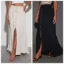 Дамска едноцветна пола с колан на талията, 2цвята , снимка 1
