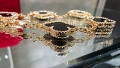 Van Cleef & Arpels VCA Rose Black Onyx Vintage Alhambra Дамска Гривна, снимка 8