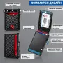 Мъжки портфейл за карти с RFID защита, автоматично изваждане и магнитно затваряне, снимка 4