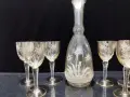 ретро кристални чаши за ракия с гарафа , снимка 2