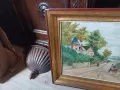 Стара картина масло на платно, снимка 2