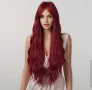 Дълга червена коса перука с бретон – Дължина : 76 см - Термоустойчива, снимка 4