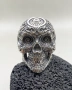 Сребърен пръстен череп, снимка 1