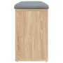 vidaXL Пейка за обувки, дъб сонома, 82x32x50 см, инженерно дърво, снимка 6