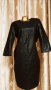 М/ L Черна рокля от кожа и стегнато трико с дълъг ръкав
