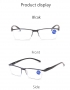 Бифокални очила за четене с квадратна полурамка против сини лъчи TR90
