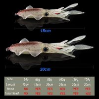 Изкуствена примамка силиконов октопод . 20 см. 85 грама, светеща в тъмна вода , снимка 1 - Такъми - 41393937