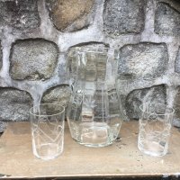 Ретро, стъклени чаши, бутилки за ракия,, снимка 2 - Чаши - 40710140
