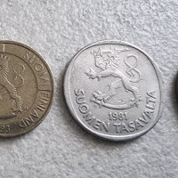 Монети. Финландия. 10 , 20, 50  пени и 1 марка. 5 бройки. , снимка 5 - Нумизматика и бонистика - 41337771