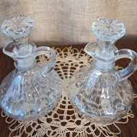 Стари стъклени шишенца за олио и оцет, снимка 2 - Антикварни и старинни предмети - 44838073