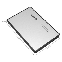 Orico външна кутия за диск Storage - Case - 2.5 inch USB3.0 SILVER - 2588US3-V1-SV, снимка 4 - Външни хард дискове - 44782959