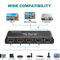 4K UHD 3D HDMI сплитер, 1 вход - 4 изхода,HDCP1.4, PS4,XBOX,PC, HS 104 BK, снимка 2 - Стойки, 3D очила, аксесоари - 40517129
