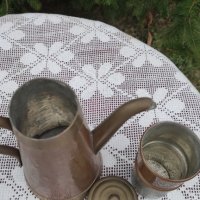 Комплект медни съдове +поднос/за чай, снимка 3 - Антикварни и старинни предмети - 42225687