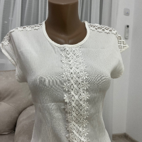 Бяла дамска блуза, снимка 3 - Корсети, бюстиета, топове - 44828623