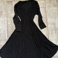 Нова черна ежедневно елегантна рокля рипс рипсена еластична разкроена свободен модел, снимка 9 - Рокли - 42607919