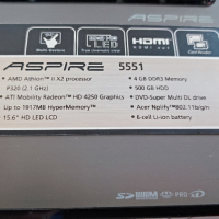 Лаптоп ACER Aspire 5551 - 4 GBRAM, 500GB HDD + чанта, безжична мишка, камера и микрофон!, снимка 13 - Лаптопи за дома - 44632669