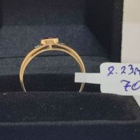 Златен пръстен с естествен Аметист-2,23гр/18кр, снимка 4 - Пръстени - 40575123