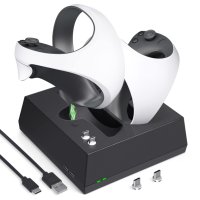 Зареждаща докинг станция за PS VR2 контролер,Sense контролер с LED светлина, снимка 1 - Други - 42395579