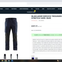 BLAKLADER 1459-1845 SERVICE STRETCH Work Trouser размер 58 / XXL тънък летен работен панталон W3-67, снимка 18 - Панталони - 42066249