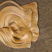 Естествена коса ЛУКС рус цвят 70 см, плътен косъм, снимка 2 - Аксесоари за коса - 41804450