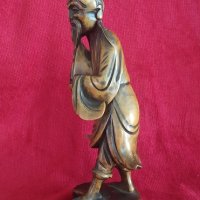Дървена фигурка Китайски старец. За възстановяване., снимка 4 - Антикварни и старинни предмети - 40973476