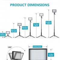 2 комплекта с димируема 5600K USB LED видео светлина с регулируема стойка за статив и цветни филтри , снимка 2 - Светкавици, студийно осветление - 39699181