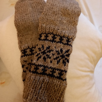 Ръчно плетени мъжки чорапи от вълна, размер 44, снимка 2 - Мъжки чорапи - 44669214