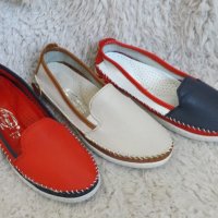 Обувки, естествена кожа, червени, сини и бежови, код 51/ ББ1/47, снимка 2 - Дамски ежедневни обувки - 36759242
