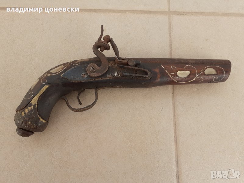 Красив кремъчен пистолет,пищов,оръжие, снимка 1