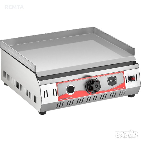 Газова скара стоманена плоча гладка 50х51см (2,9 KW) Газова Защита+CE, снимка 1