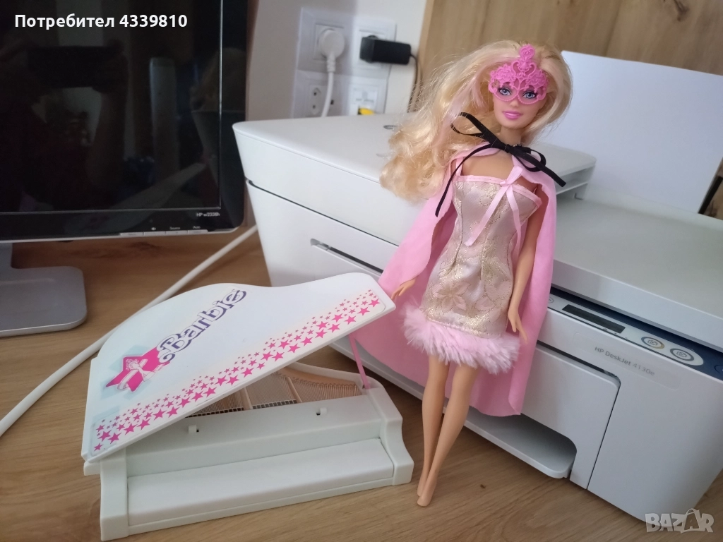 барби кукла с пиано комплект мател, снимка 1