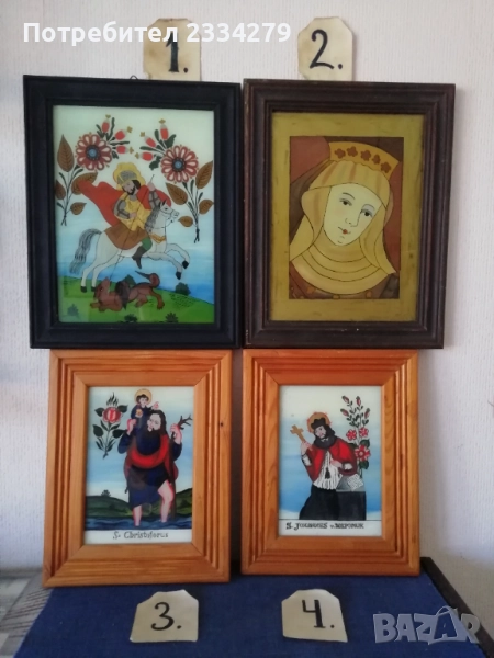 Картини ръчно рисувани,,стъклопис", различни години и изпълнители , снимка 1