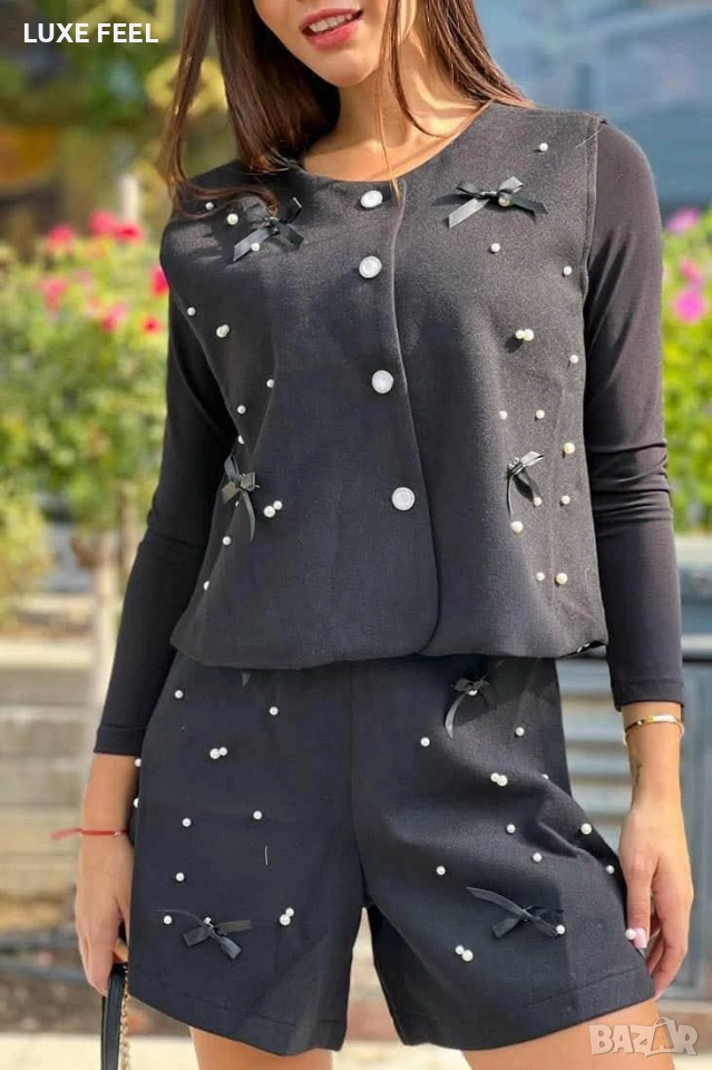 🔹Дамски Комплект с Перли и Панделки, снимка 1