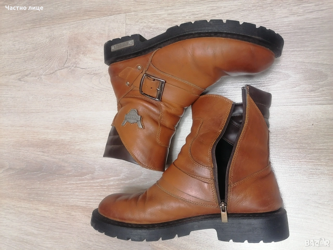 43 н. Естествена кожа мъжка ботуши, стелка 28 см, снимка 1