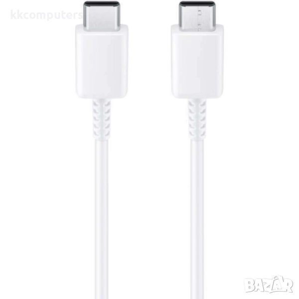 Оригинален кабел Samsung USB-C - USB-C, EP-DW767JWE, 25W, 1.8м, 3A, в плик, Бял, снимка 1