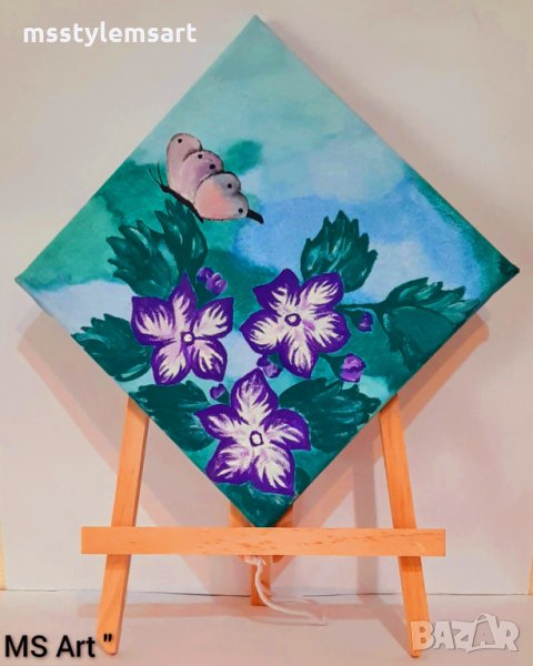 Картина с цветя! Ръчно рисувана!, снимка 1