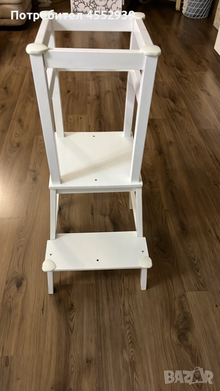 Кула Монтесори дървена, бяла, снимка 1