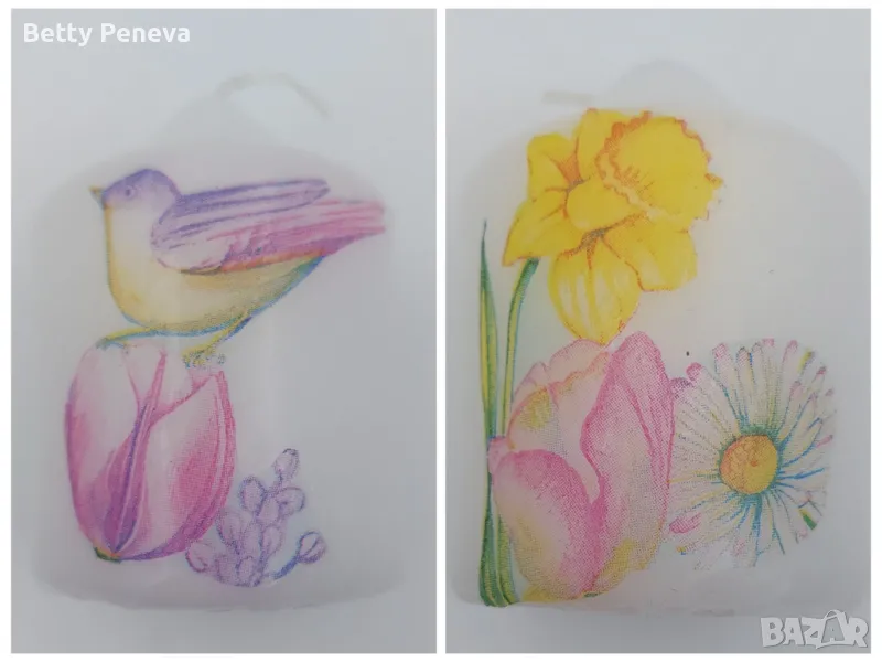 Свещ ръчно направена чрез декупаж, снимка 1