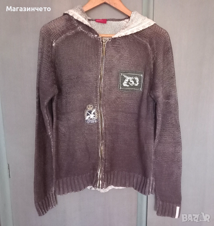 Плетена жилетка с цип и качулка 4YOU Jeans, размер М (S–M), снимка 1
