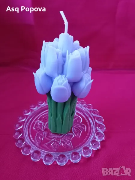 Ръчно правени декоративни свещи от натурален восък. Цена 7лв за бр, снимка 1