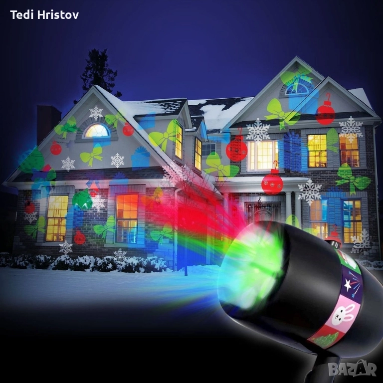 Прожектор Holiday slide / Лесна употреба; Влагоустойчив корпус, снимка 1