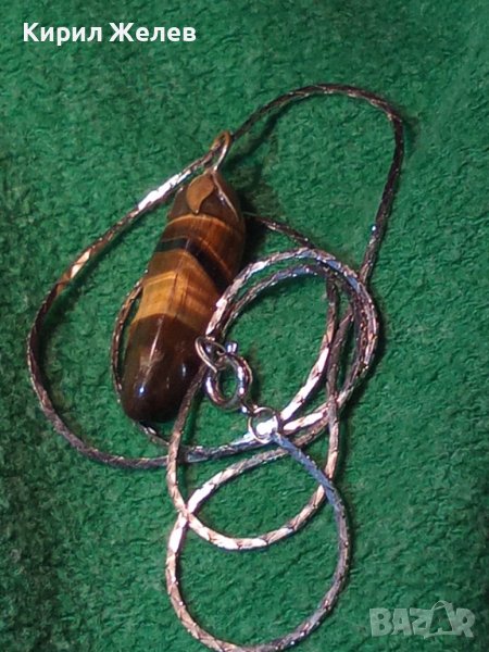 НЕЖЕН МЕДАЛЬОН с КРАСИВО ТИГРОВО ОКО 70711, снимка 1